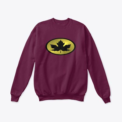 Unisex - Men's Canada Sweatshirt - 'Leaf Man' Black and Gold Logo