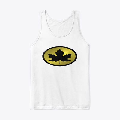 Unisex-Men's Tank Tops Canada - 'Leaf Man' Black & Gold Logo