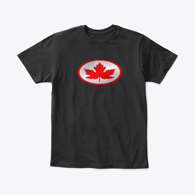 Kid's T-Shirt Canada Theme - 'Leaf Man' Red & Silver Logo