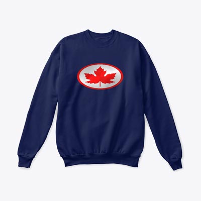 Unisex - Men's Canada Sweatshirt - 'Leaf Man' Red and Silver Logo