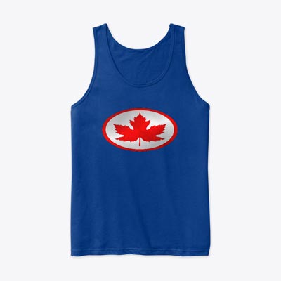 Unisex - Men's Tank Top Canada - 'Leaf Man' Red & Silver Logo