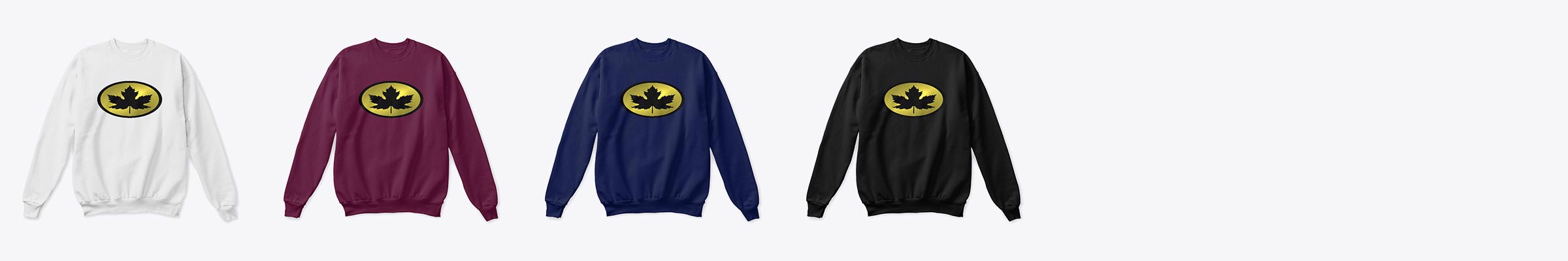 Canada Clothing Online: Unisex-Men's Canada Sweatshirt - 'Leaf Man' Black and Gold Logo