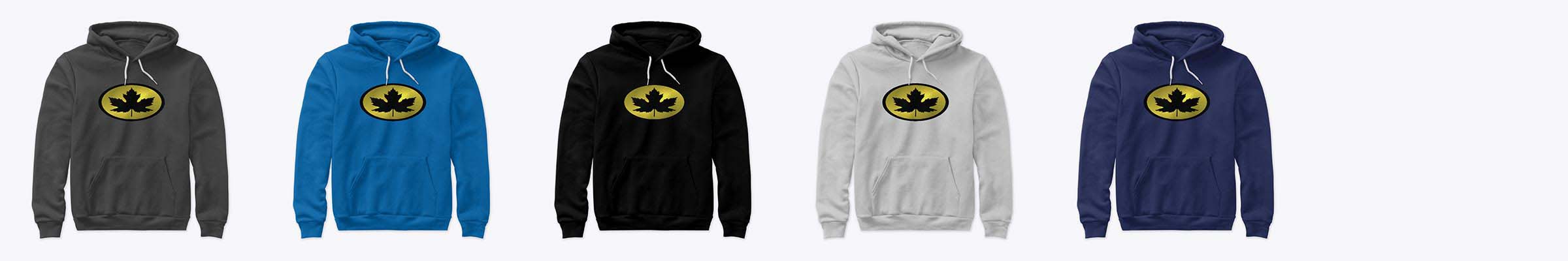 Canada Clothing Online: Unisex-Men's Hoodies Canada - 'Leaf Man' Black and Gold Logo